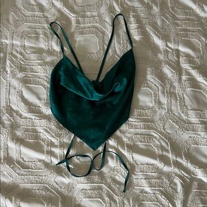Emerald Green Satin Top